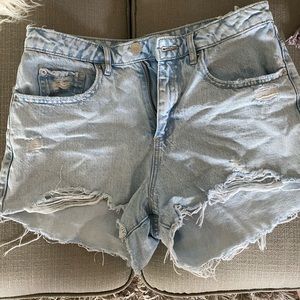Garage Frayed Blue Jean Shorts